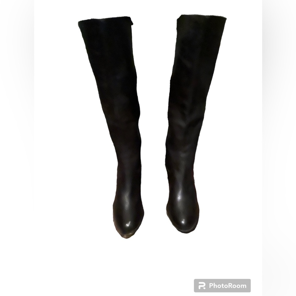 a.n.a black zippered leather boots